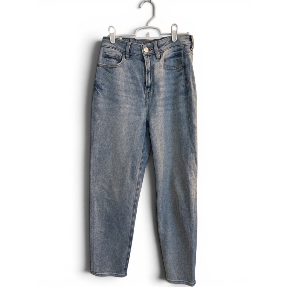 American Eagle Jeans Womens 4 Light Blue Mom High Rise Tapered Relaxed Denim